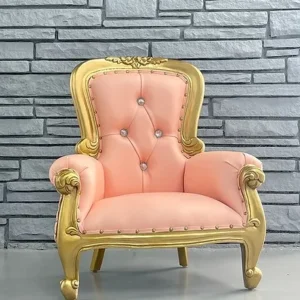 Gold/Pink 26" Toddler Throne Chair