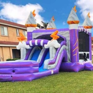 JumpOrange Thunder Commercial Grade Bounce House Water Slide with a pool
